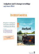 Cover: Aufgaben und Lösungsvorschläge auf einen Blick. Kopiervorlagen, Stundenabläufe, Tafelanschriften. Wolfgang Herrndorfs Tschick im Deutschunterricht der Jahrgangsstufe 8-9. Mit einer Aufgabe zum Isa-Roman Bilder deiner großen Liebe. (Bröschüre)